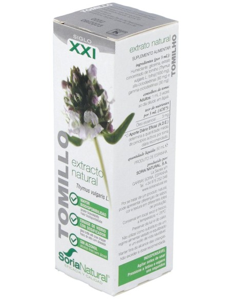 Extracto Tomillo Xxi 50 Ml Soria Natural