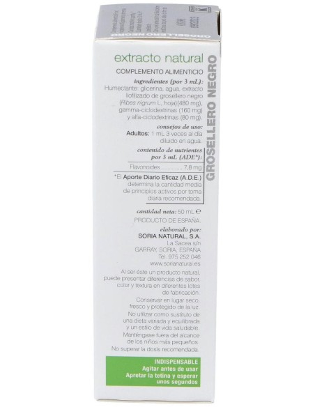 Soria Natural Grosellero Negro Extracto 50Ml
