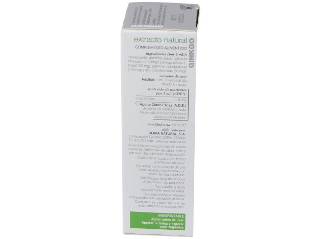 Extracto Ginkgo 50 Ml Xxi Soria Natural