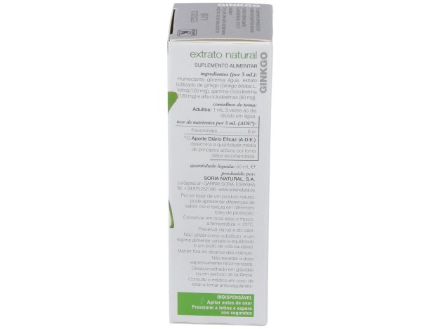 Extracto Ginkgo 50 Ml Xxi Soria Natural