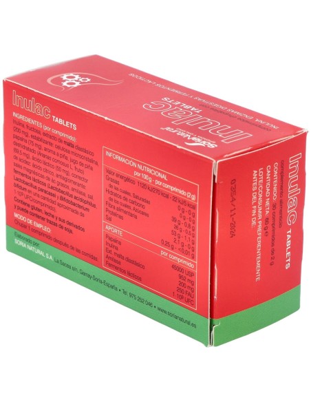 Soria Natural Inulac 30 Tabletas