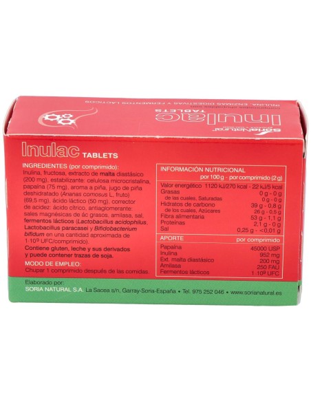 Soria Natural Inulac 30 Tabletas