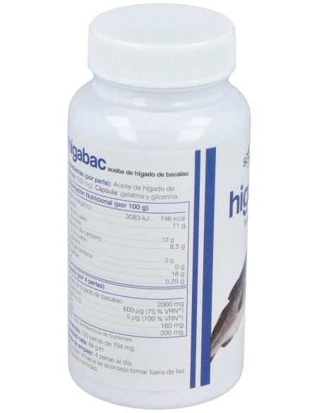 Higabac Aceite De Higado De Bacalao 125 Perlas