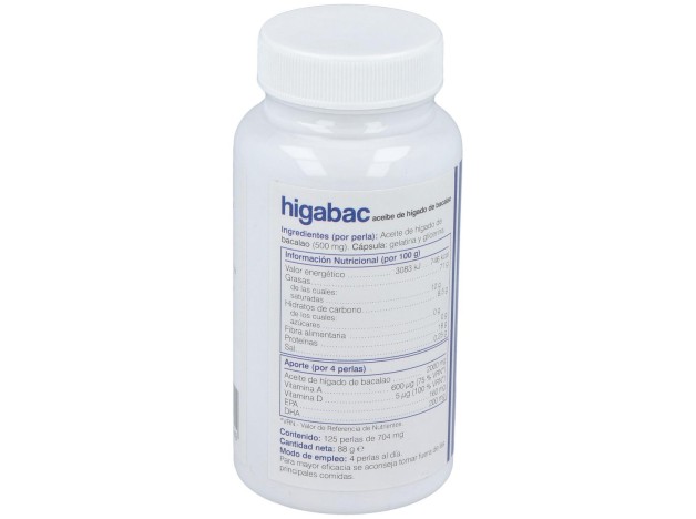 Higabac Aceite De Higado De Bacalao 125 Perlas