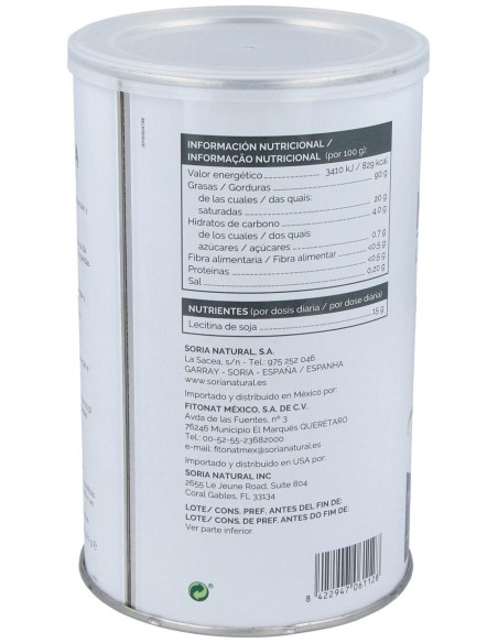 Soria Natural Lecisor Lecitina De Soja 400G