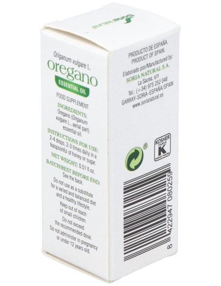 Soria Natural Aceite Esencial Oregano 15Cc