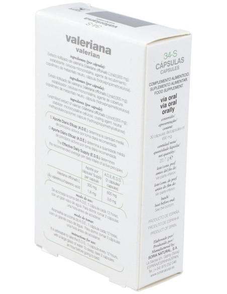 Soria Natural Valeriana Retard 30-S 30Cáps