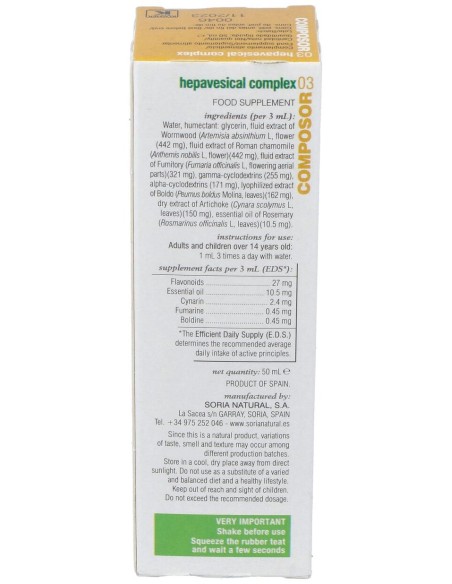 Soria Natural Composor 03 - Hepavesical 50Ml