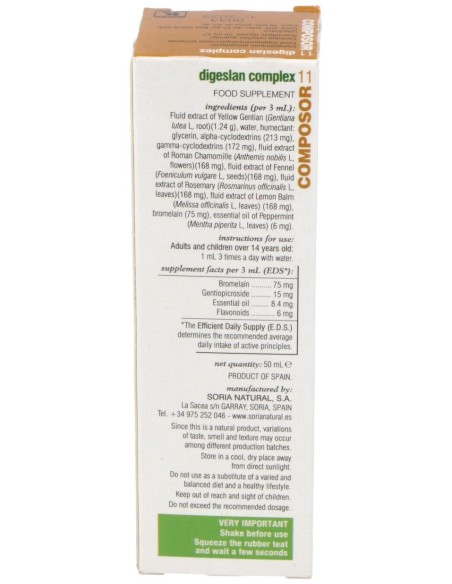 Soria Natural Composor 11 - Digeslan Complex 50Ml