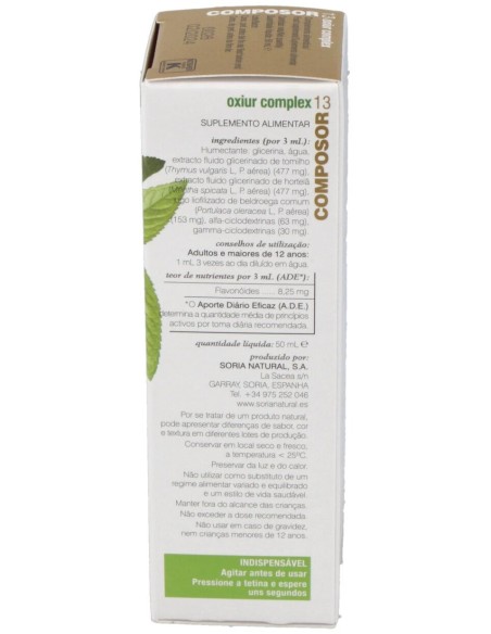 Soria Natural Composor 13 - Oxiur Complex 50Ml