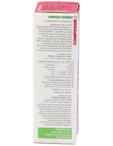 Composor 15 Xxi Artemisa 50Ml Soria Natu