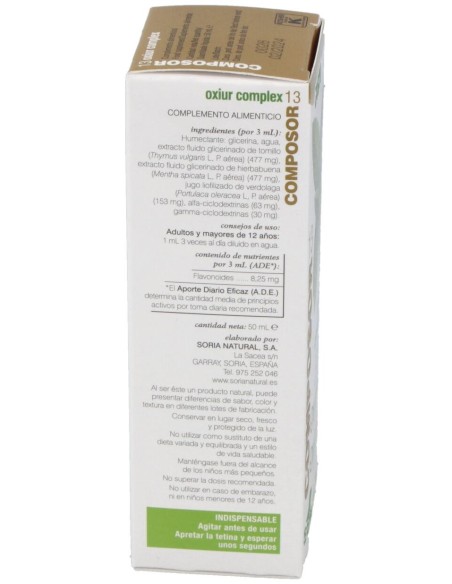 Soria Natural Composor 13 - Oxiur Complex 50Ml