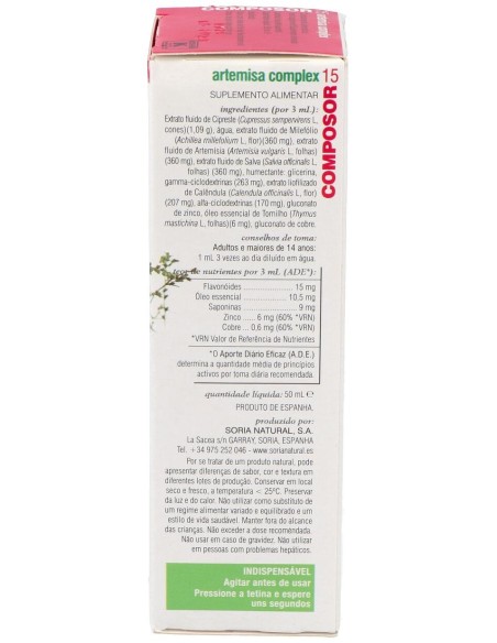 Composor 15 Xxi Artemisa 50Ml Soria Natu