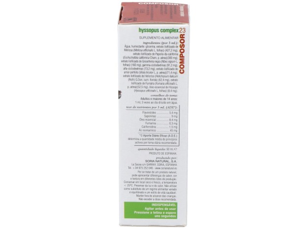 Soria Natural Composor 23 - Hyssopus Complex 50Ml