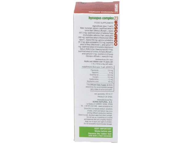 Soria Natural Composor 23 - Hyssopus Complex 50Ml