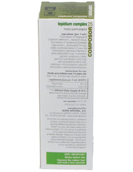 Soria Natural Composor 25 - Lepidium Complex 50Ml