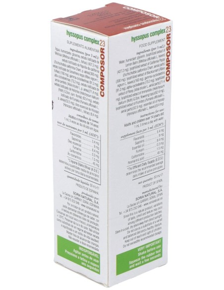 Soria Natural Composor 23 - Hyssopus Complex 50Ml