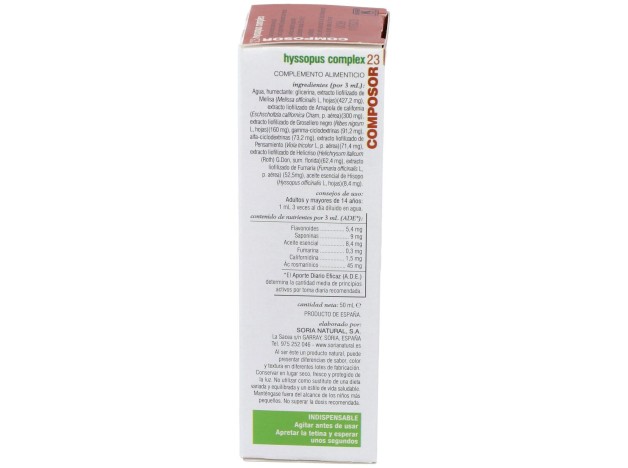 Soria Natural Composor 23 - Hyssopus Complex 50Ml