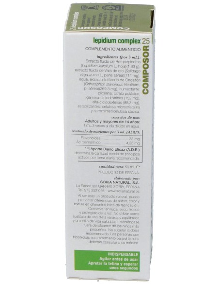 Soria Natural Composor 25 - Lepidium Complex 50Ml
