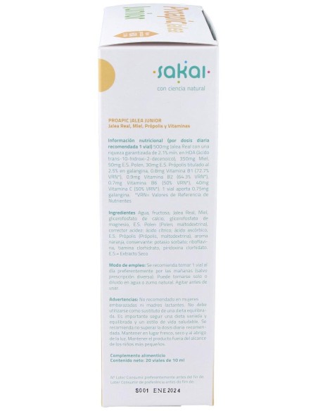Proapic Jalea Real Infantil-Junior 20Amp.