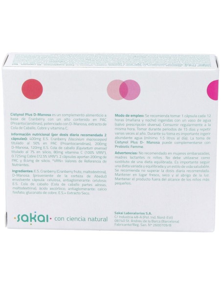 Sakai Cistynol Plus D-Manosa 30Caps