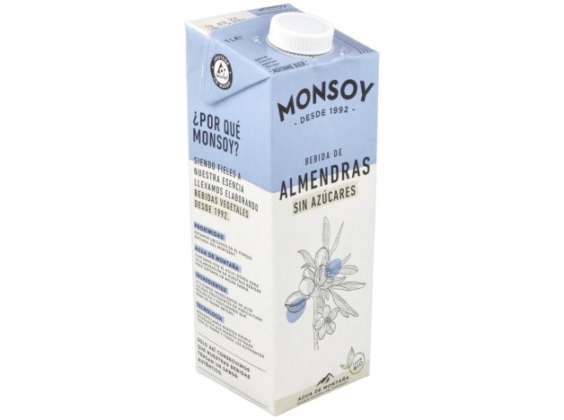 Monsoy Leche De Almendras Sin Azúcar Bio 1000Ml