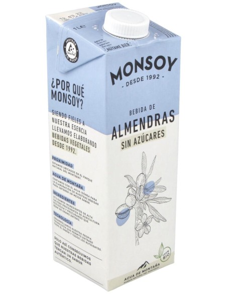 Monsoy Leche De Almendras Sin Azúcar Bio 1000Ml