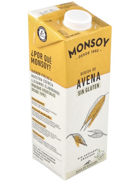 Bebida Vegetal De Avena Sin Gluten 1Lt 6Uds. Bio