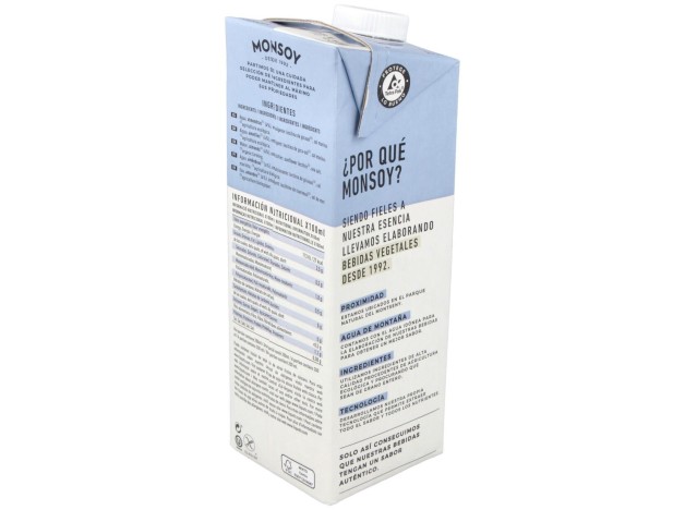 Monsoy Leche De Almendras Sin Azúcar Bio 1000Ml