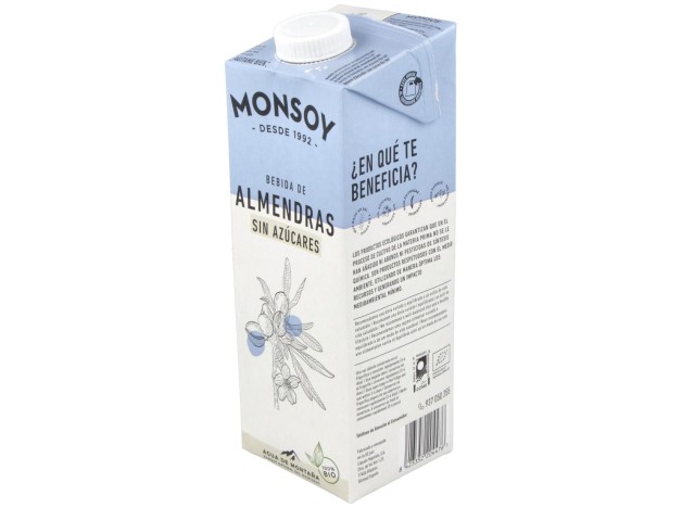 Monsoy Leche De Almendras Sin Azúcar Bio 1000Ml