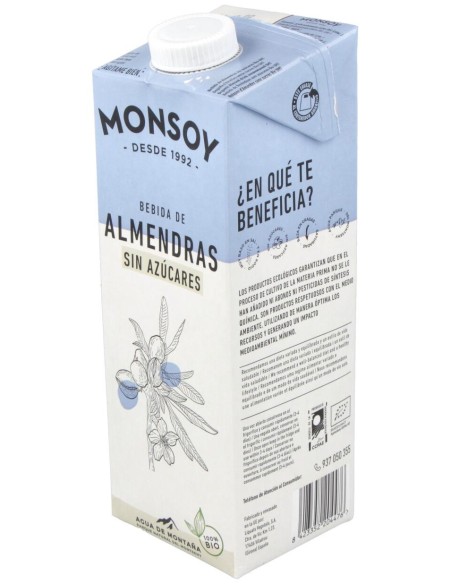 Monsoy Leche De Almendras Sin Azúcar Bio 1000Ml