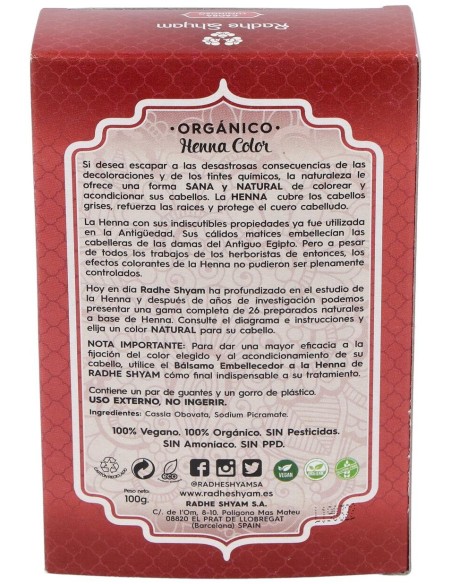 Radhe Shyam Henna Caoba Luminoso Polvo 100G