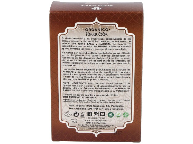 Henna Polvo Castaño Medio 100Gr. Eco