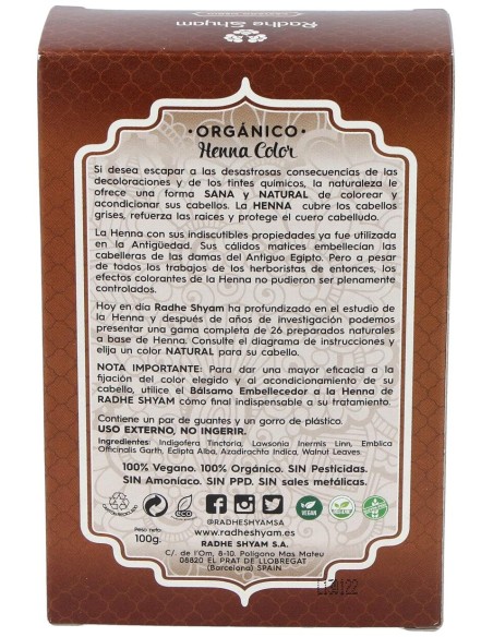 Henna Polvo Castaño Medio 100Gr. Eco