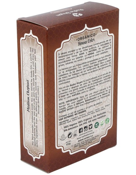 Henna Polvo Castaño Medio 100Gr. Eco