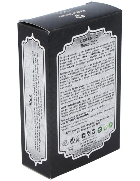 Radhe Shyam Henna Color Negro 100Ml