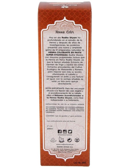 Radhe Shyam Henna Pasta Cobre Natural