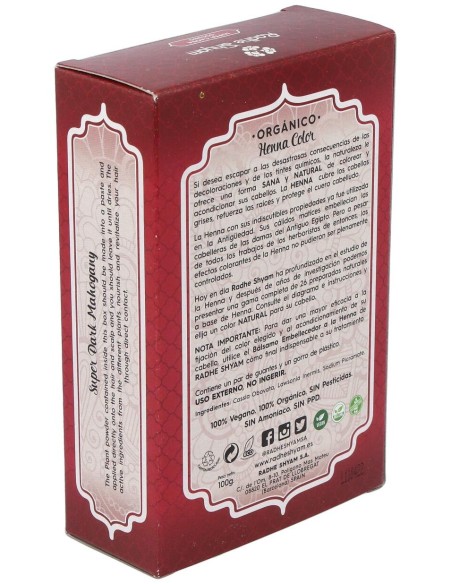 Radhe Shyam Henna Supercaoba Oscuro Polvo
