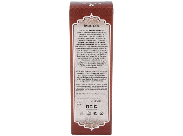 Radhe Shyam Henna Pasta Castaño Oscuro