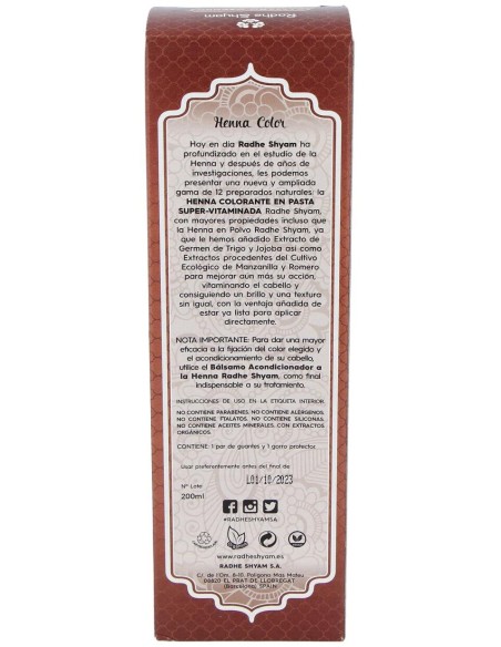Radhe Shyam Henna Pasta Castaño Oscuro