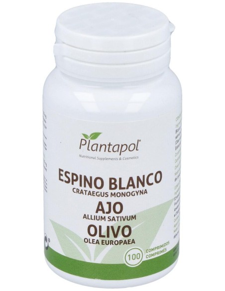 Plantapol Espino Blanco_ Ajo_ Olivo 100 Comprimidos