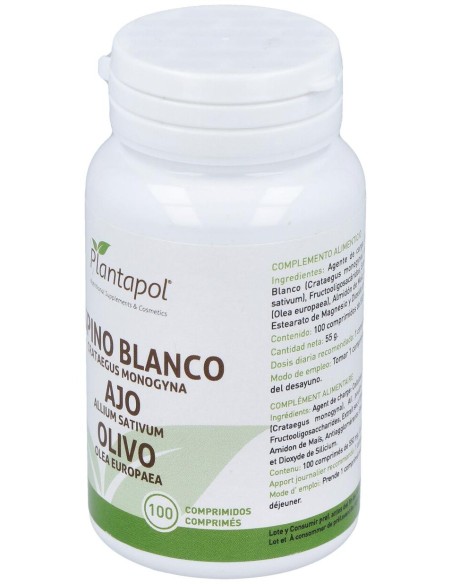 Plantapol Espino Blanco_ Ajo_ Olivo 100 Comprimidos
