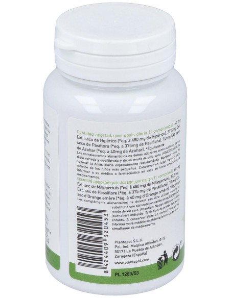 Plantapol Hiperico Pasiflora Azahar 100 Comprimidos