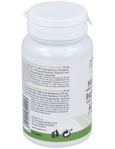 Plantapol Hiperico Pasiflora Azahar 100 Comprimidos