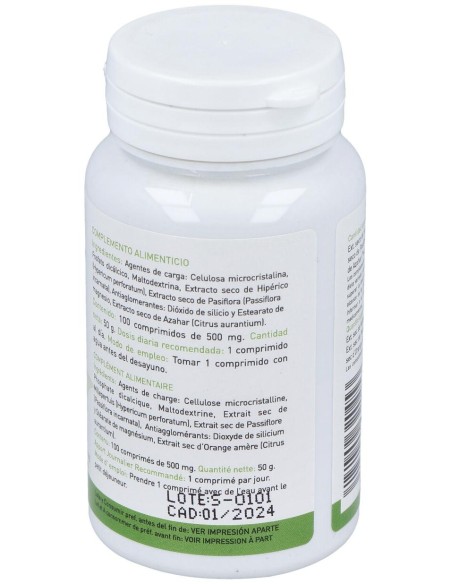 Plantapol Hiperico Pasiflora Azahar 100 Comprimidos