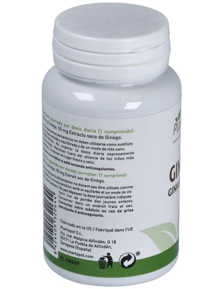 Plantapol Ginkgo Biloba 100 Comprimidos