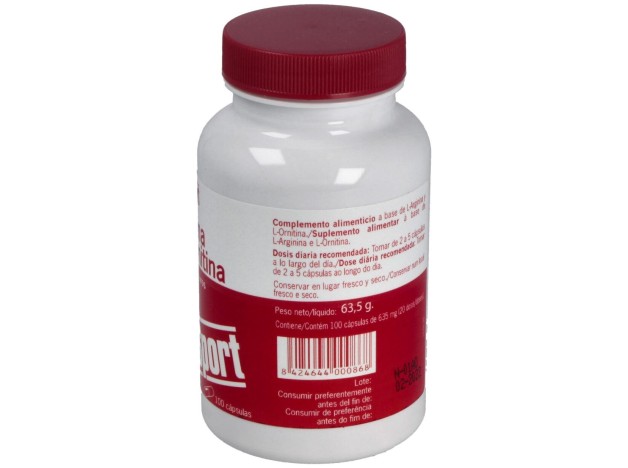 Nutrisport L-Arginina + L-Ornitina 100 Caps 500Mg