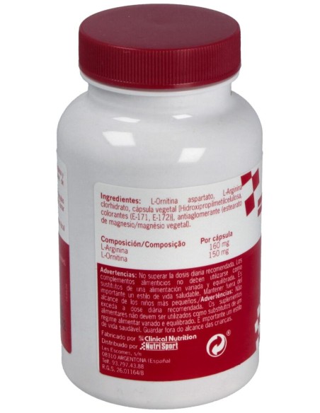 Nutrisport L-Arginina + L-Ornitina 100 Caps 500Mg
