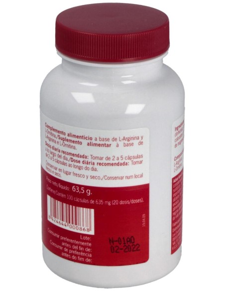 Nutrisport L-Arginina + L-Ornitina 100 Caps 500Mg