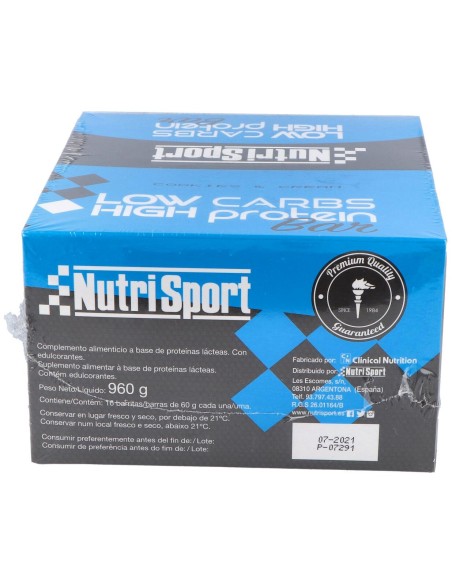 Nutrisport Barritas Low Carbs Cookies%26Cream 16 Uds